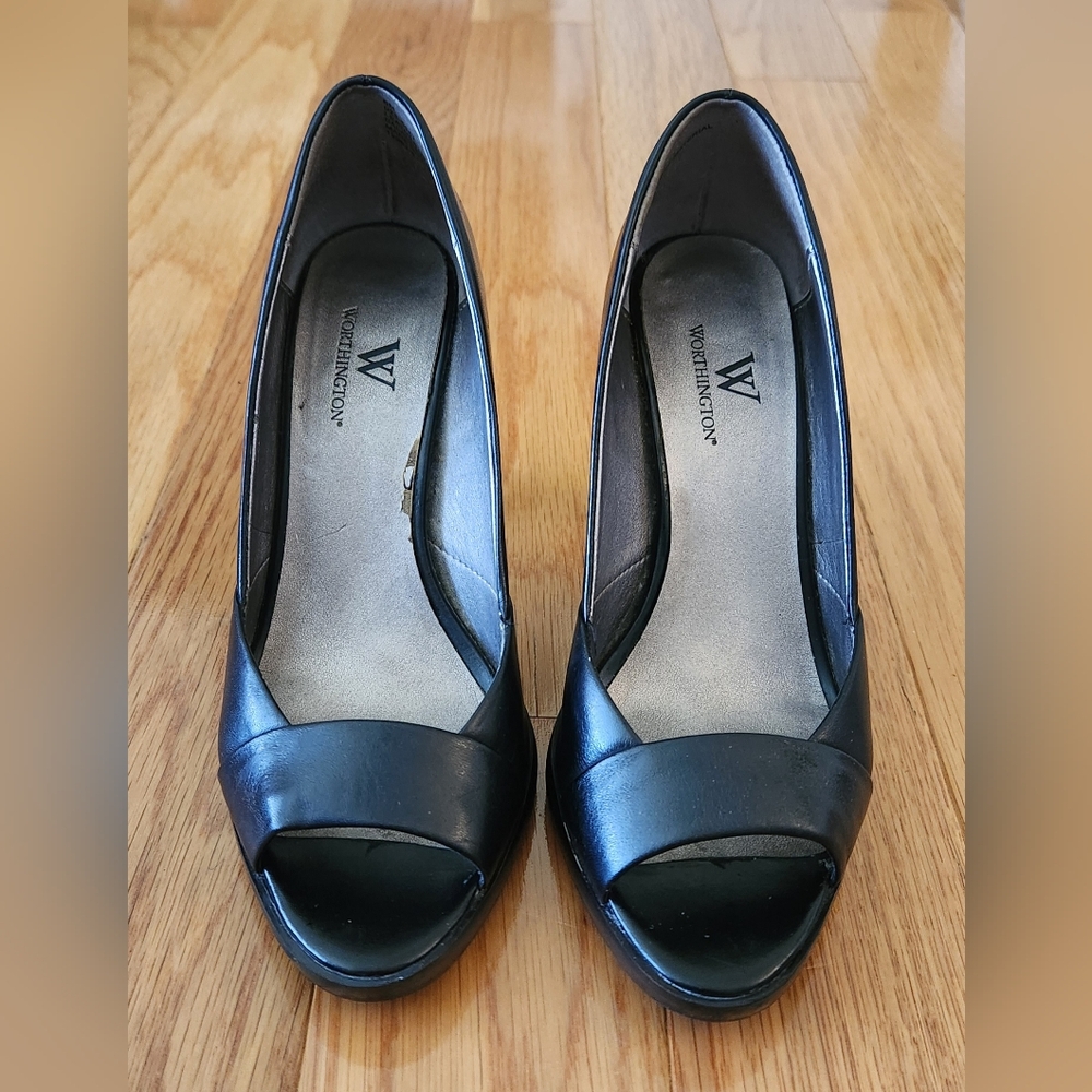 Worthington Black Leather Heels